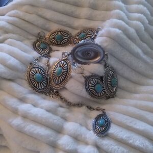 Ariat Silver and Turquoise Women's Belt